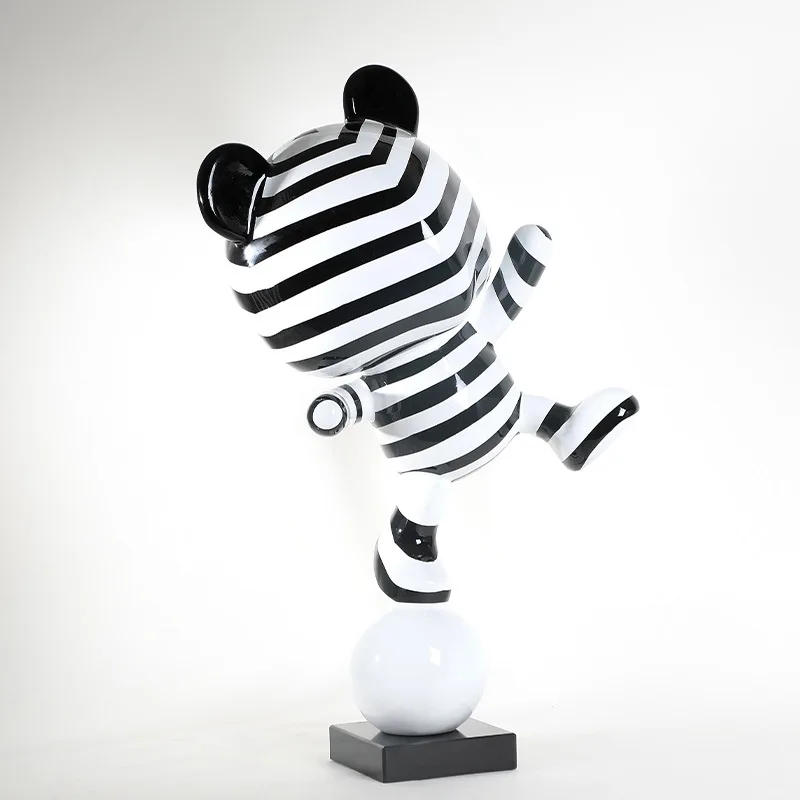Nordic home room cartoon striped floor-to-ceiling fiberglass, hotel lobby ornament