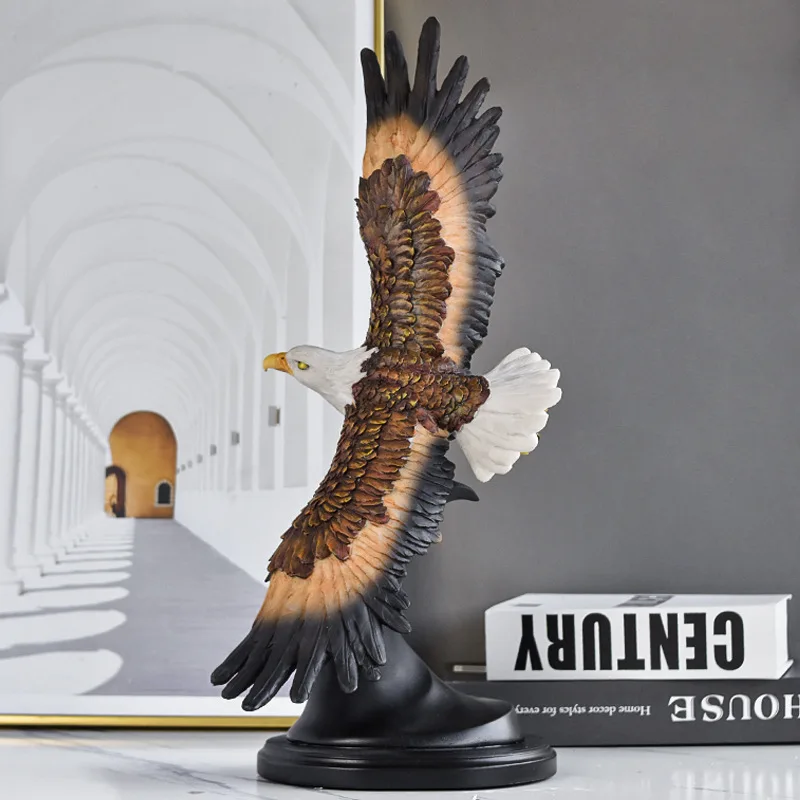 Simulation retro eagle resin handicraft ornament Dapeng spread its wings eagle sculpture home office decoration