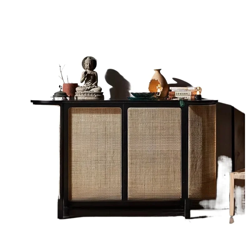 

Edge cabinet Slid ing door TV ca binet Storage high cabi net Modern simple rattan storage entrance cabinet