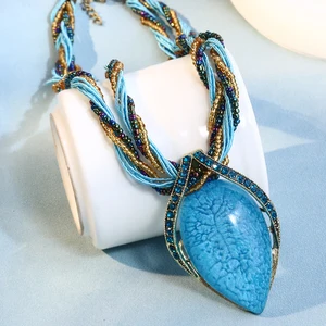 Collier ethnique fait à la main Fashion Bohemia pour femmes Bijoux Chaîne de perles multicouches Bijoux Collier ras-du-cou pour femmes Cadeau pour femme 10 meilleurs colliers léopards en vente - No 8