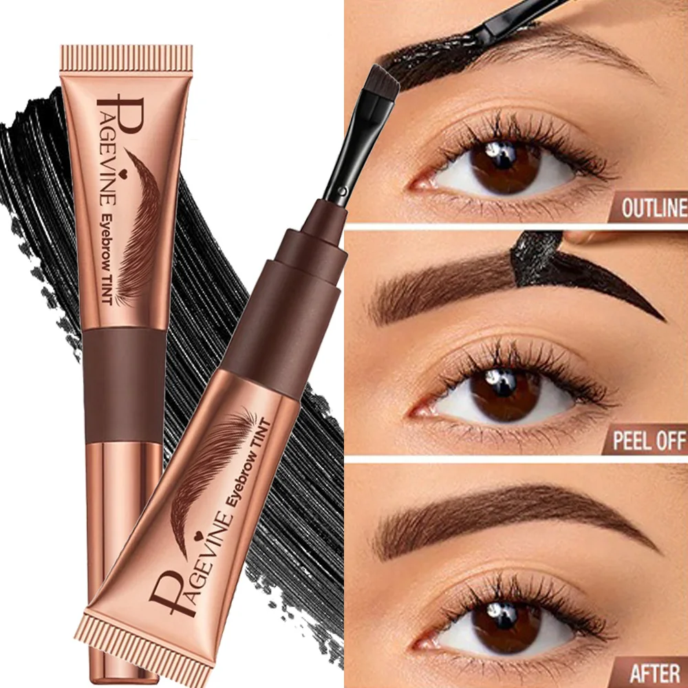 Gel per sopracciglia peel-off a 4 colori Impermeabile duraturo Semi permanente Marrone naturale Liquido Eye Brow Enhancers Sopracciglio Tattoo Tinta Trucco