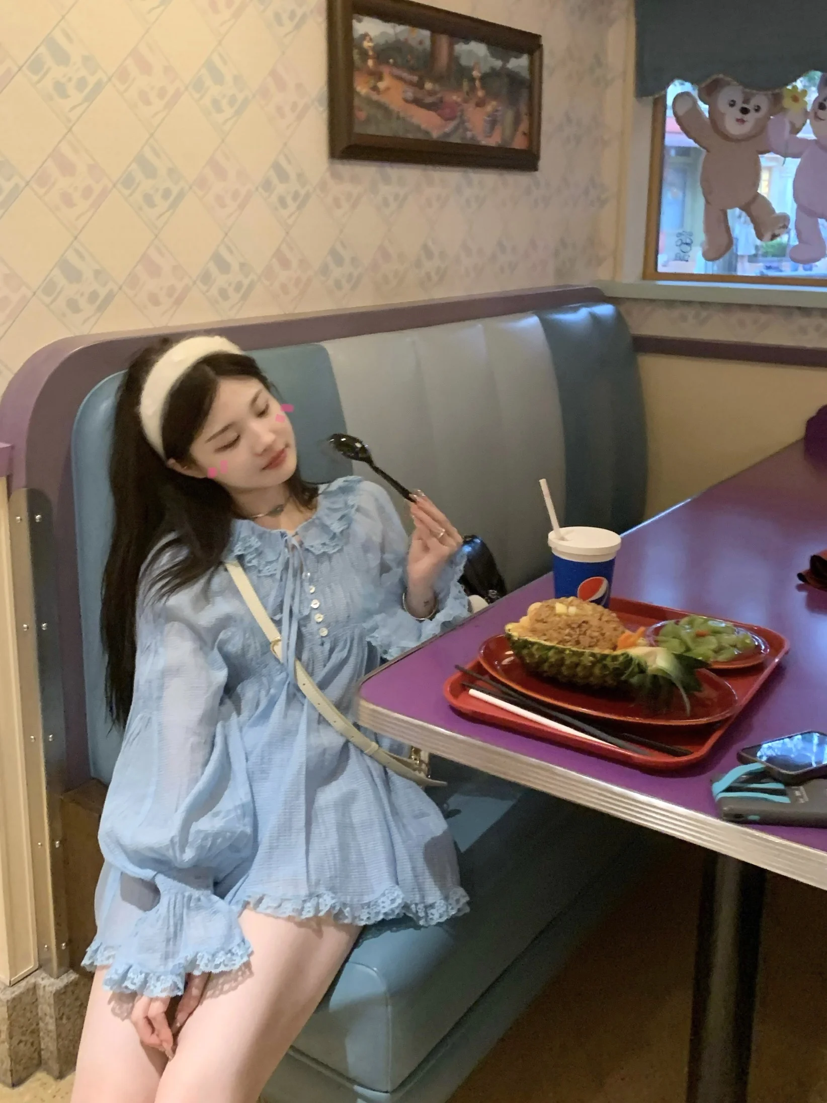 

Loose Long Sve Blue irt Women's Spring Autumn New Sle Comfortable Polyester Blend Casual Faion Commute Sle irt