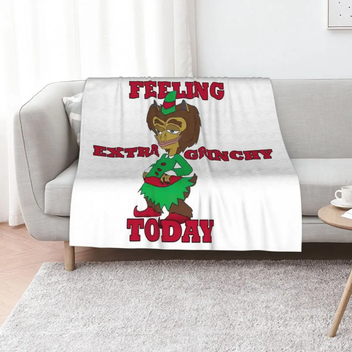 

BIG MOUTH Feeling Extra Grinchy Today Maury Hormon Monster Red Throw Blanket Vintage Thins Designers for sofa Blankets