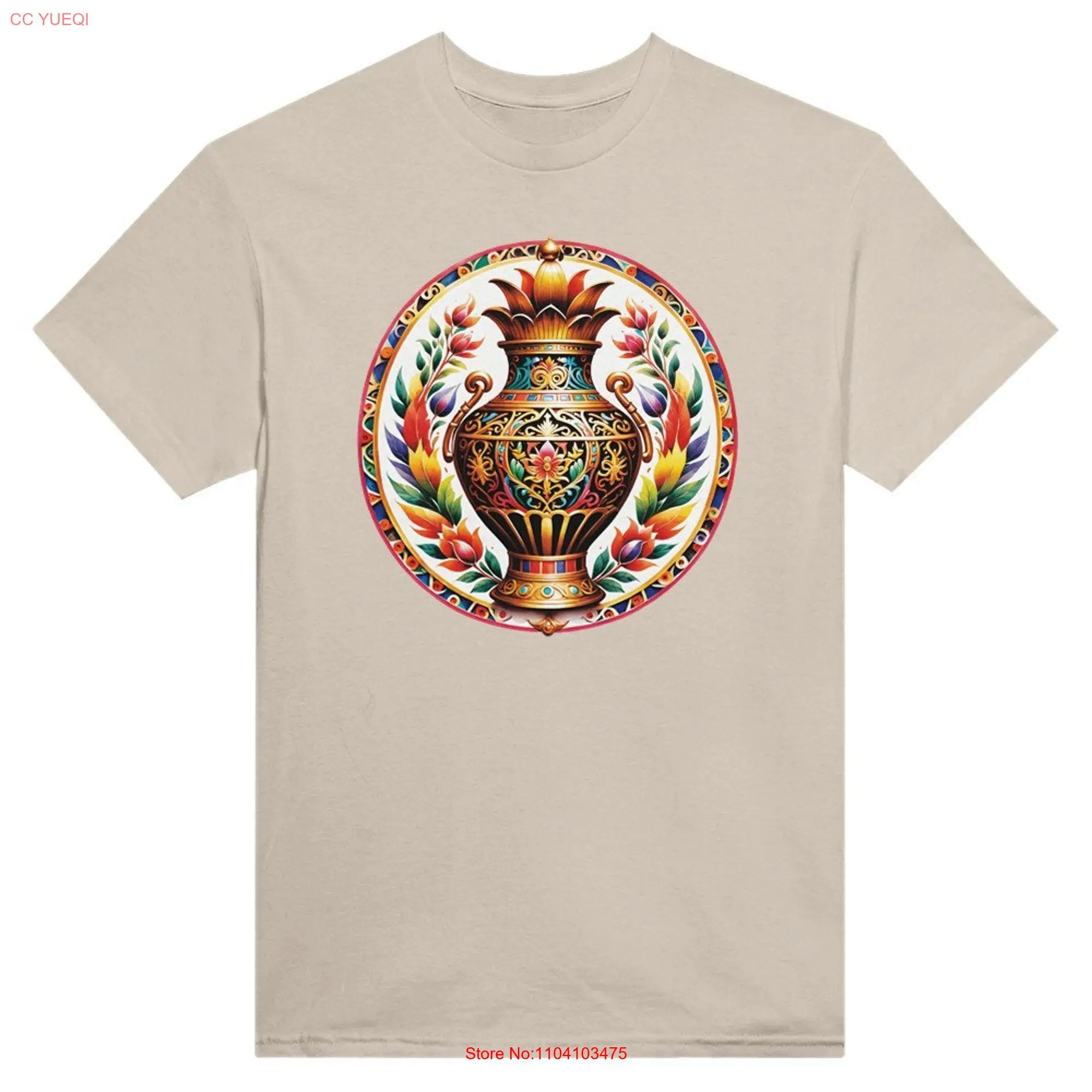 Treasure Vase Buddhist Art T Shirt long or short sleeves