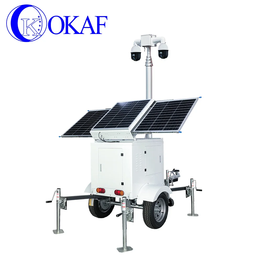 كاميرا Cctv تعمل بالطاقة الشمسية قابلة للتجديد، مقطورة Cctv متنقلة #2