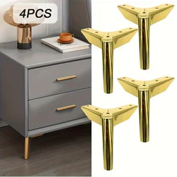 4pcs 15cm Luxury Golden Chrome Furniture Legs Modern Metal Feet For Bedside Tables Benches And Sofas casters furniture legs