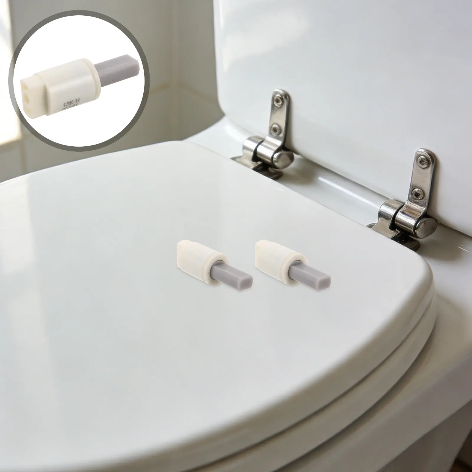 2pcs Soft Close Toilet Seat Dampers Quiet  Buffer Pads For Bathroom Installation Noise Reducing Slow Descent Bumpers Replacement