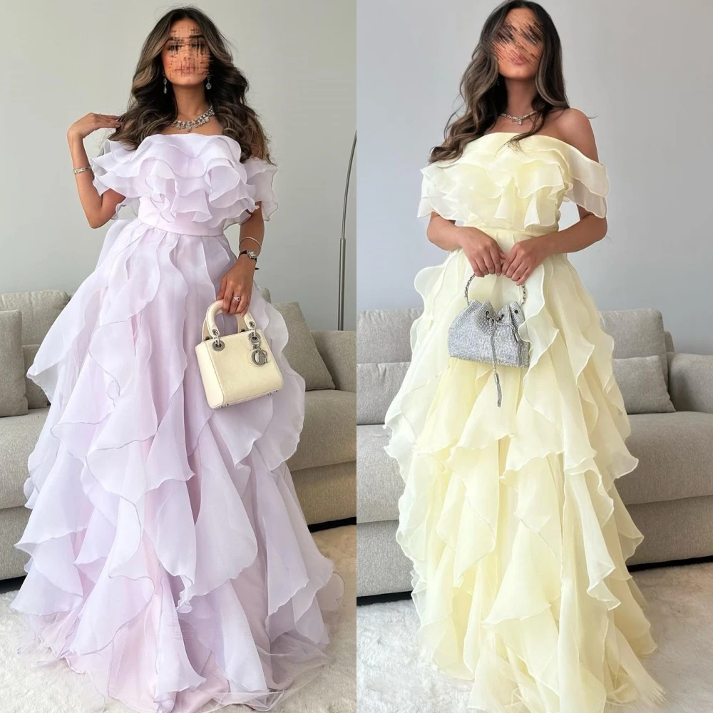 

es Intricate Fashion Off-the-shoulder A-line Contoured Tulle Formal Occasion Gown vtidos para eventos peciale