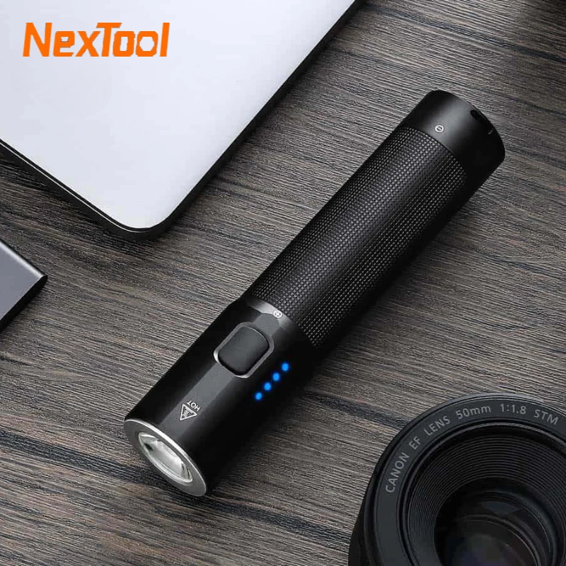 Xiaomi Nextool Powerful Tactical LED Flashlight Portable Emergency Mobile Power Outdoor Camping Flashlight Powerful Night Lamps