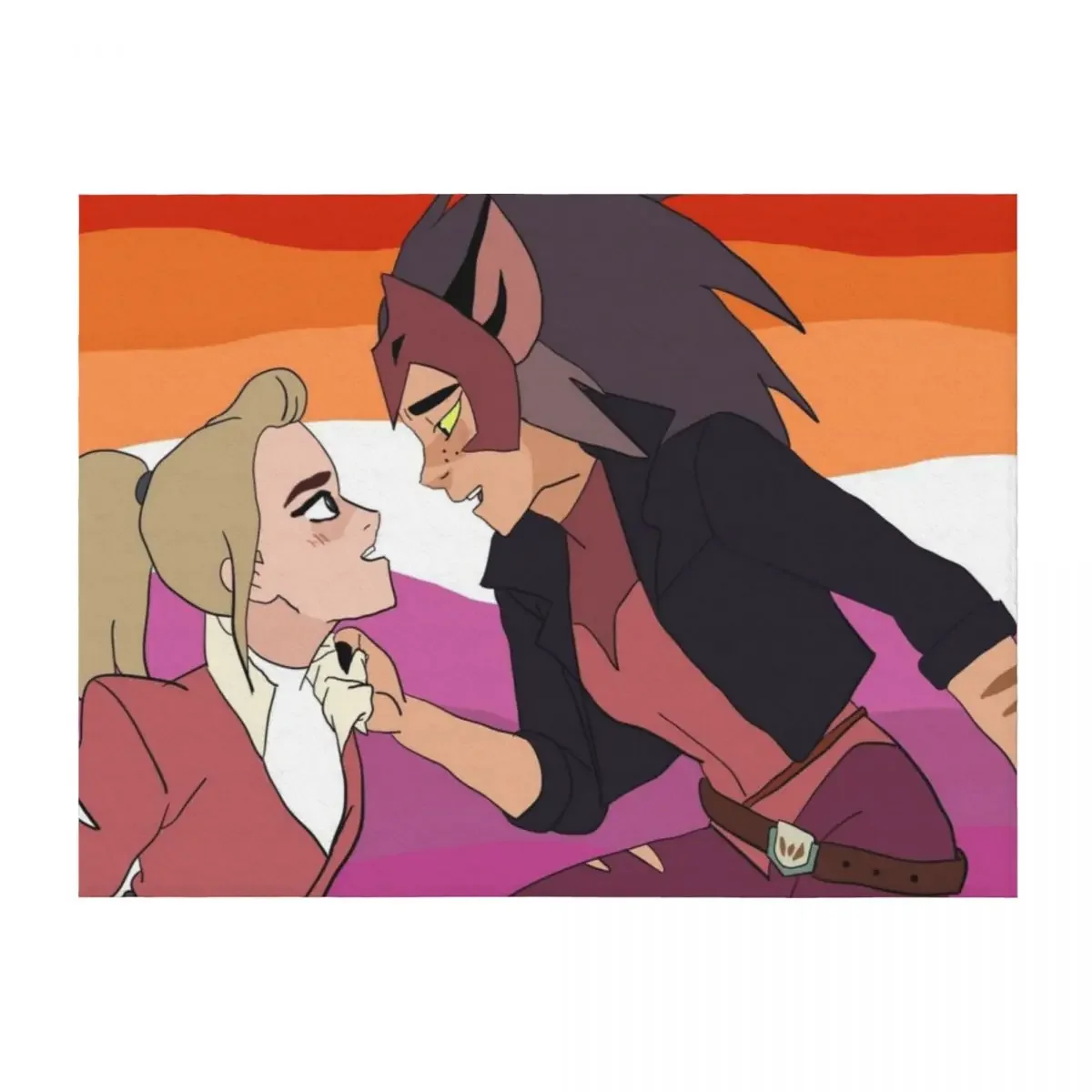 

She-Ra Adora and Catra Digital Trace Drawing Throw Blanket blankets ands funny gift Stuffeds Plush Blankets