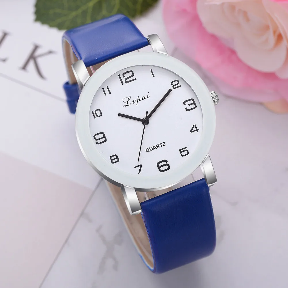 Women's Quartz Watch Leather Band Watch Ladies Round dial Wristwatch Casual Fashional Wrist Watch Various colors