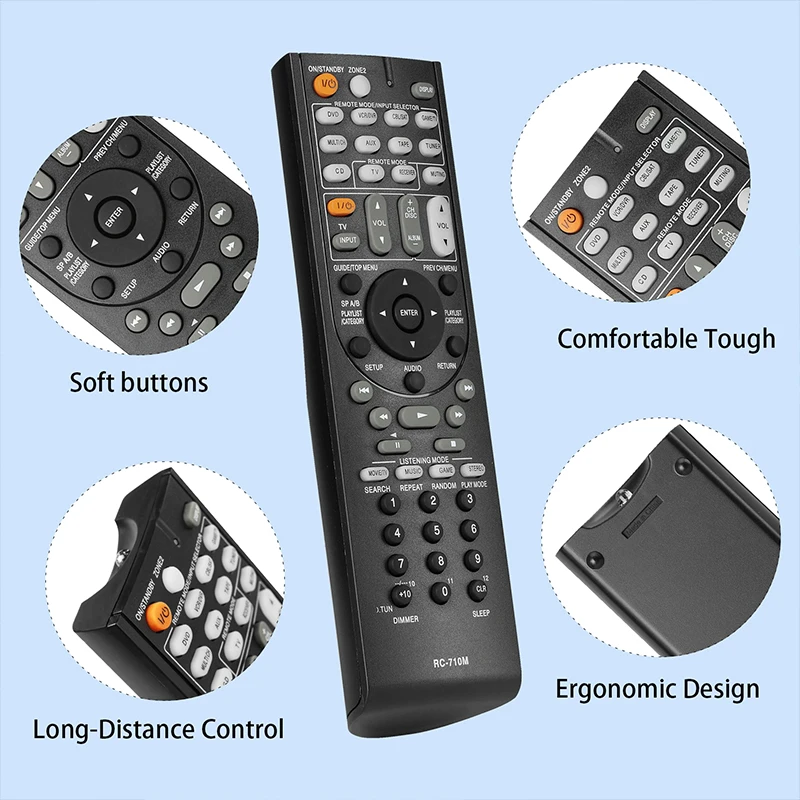 New RC-710M RC710M Remote Control Compatible With Onkyo AV Receiver Home Theater TX-SR333 TX-SR606 TX-SR606B TXSR606S SR606S