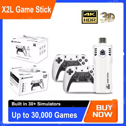 2025 X2L  Retro Video Game Console 2.4G Wireless Console Game Stick 4k 30000 Game 64G Portable Dendy Game Console for GBA/FC/PS1