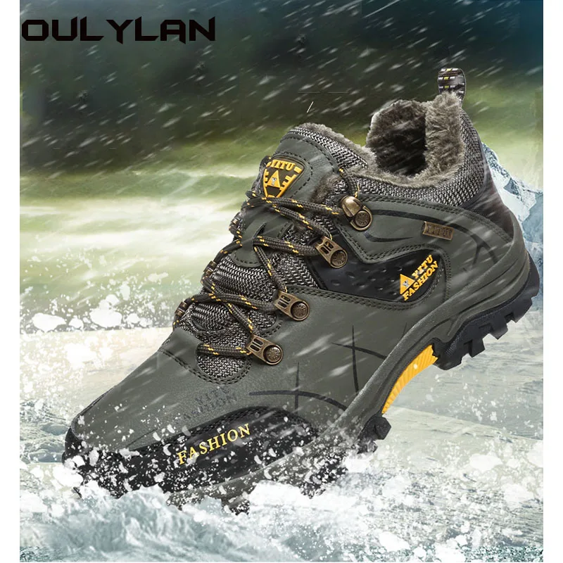 Hiking Boots Men Non-slip Sneakers Fashion Patchwork Ankle Boots Outdoor Man Work Shoes Durable Travel Shoes 47 Size