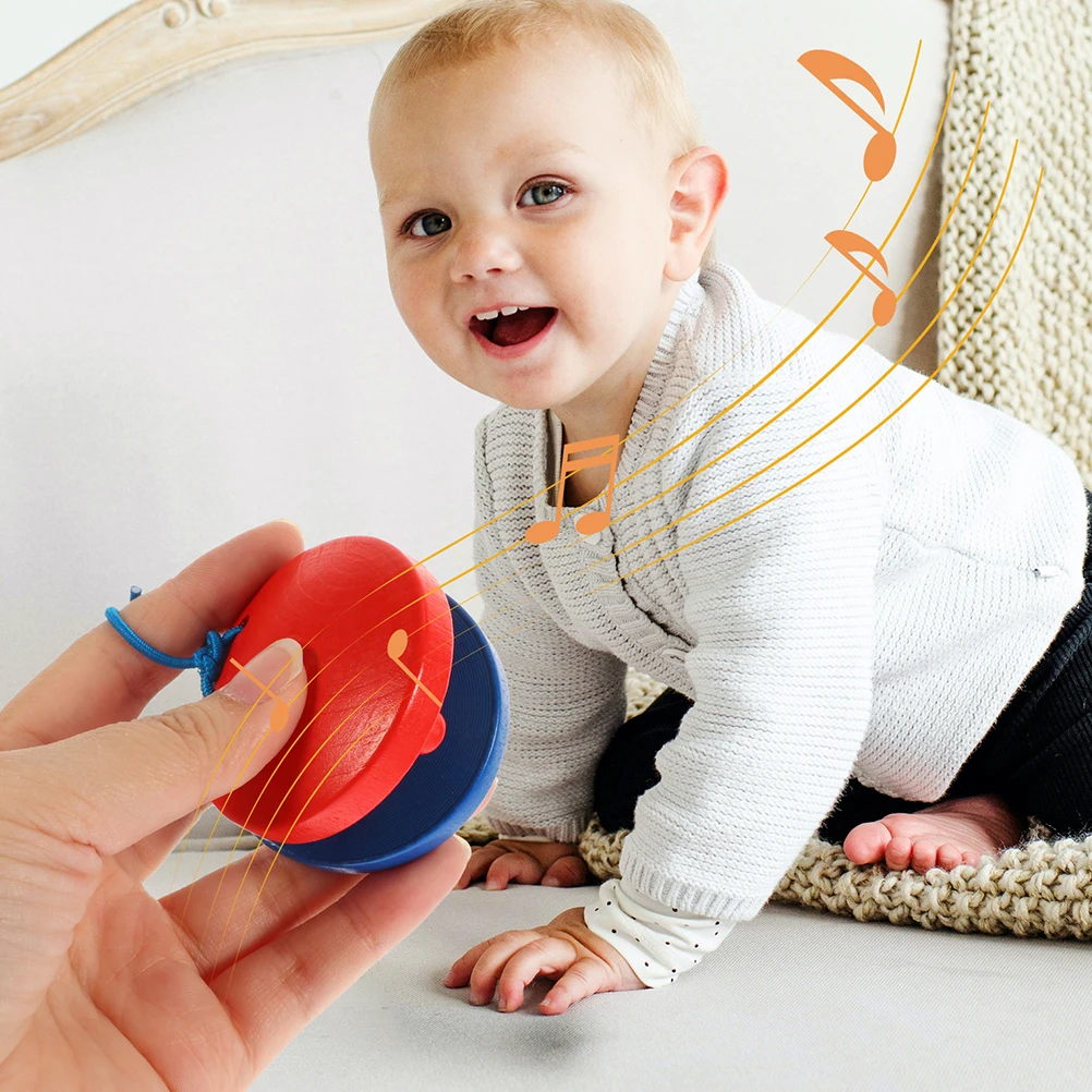 

6 Pcs Wood Castanets Eco Friendly Musical Toys Kids Christmas Gifts Children Percussion Playthings Sound Training Music