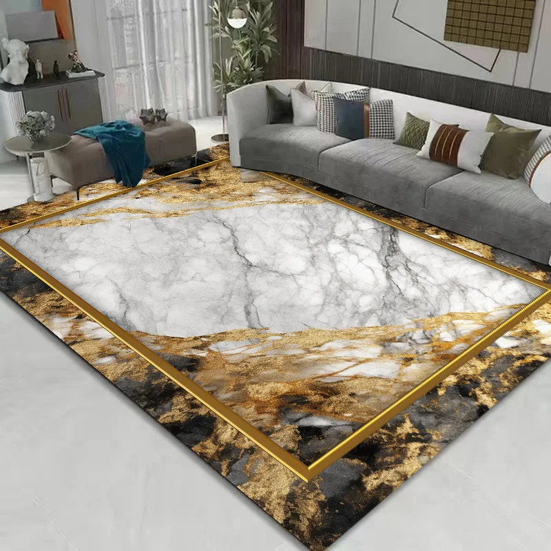 Nordic Luxury Large Carpet for Living Room Marble Texture Household Sofa Coffee Tables Mat Washable Room Decor Bedroom Area Rugs