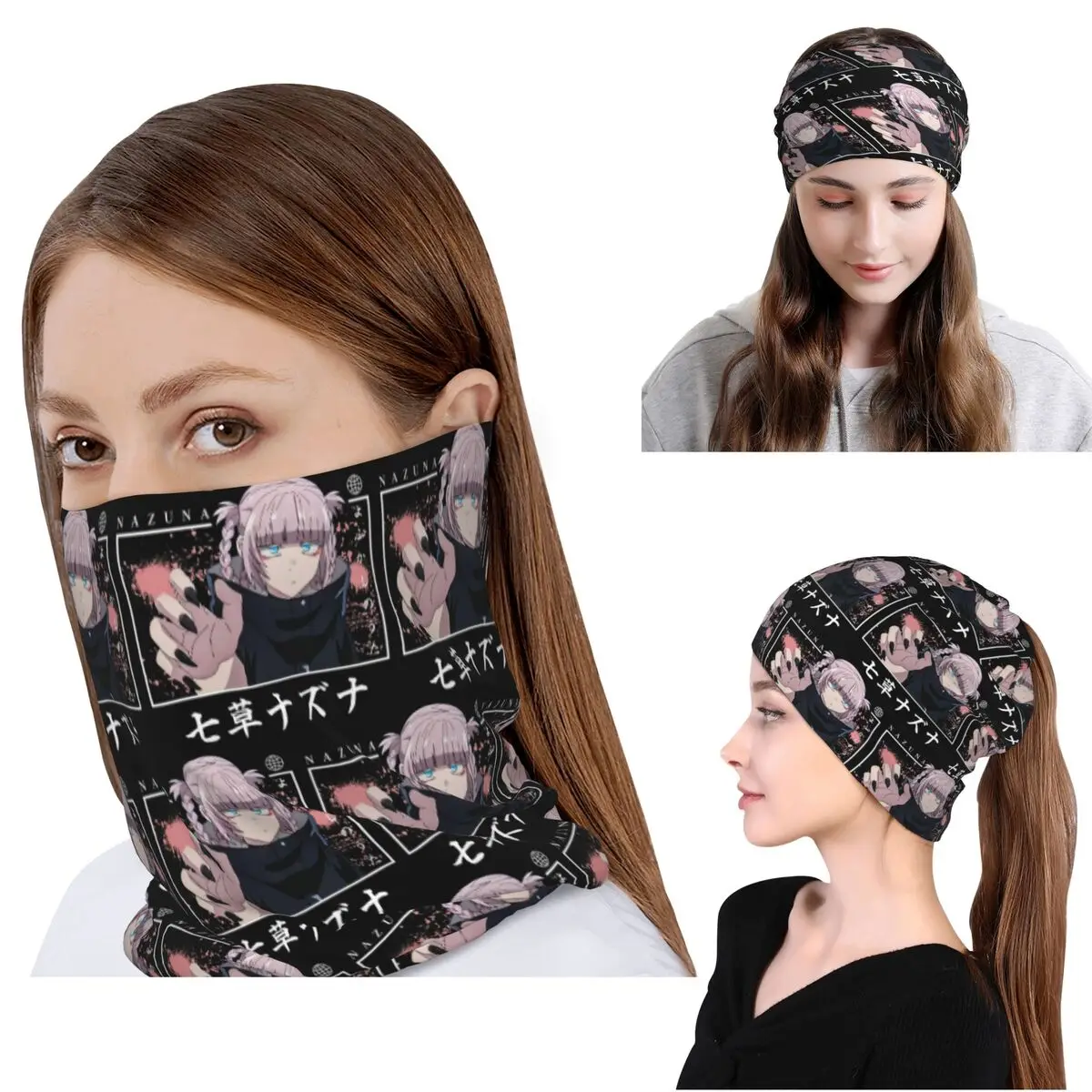 

Call Of The Night Anime Nazuna Nanakusa Bandana Neck Gaiter Face Scarf Multifunction Balaclava Beanies Hat for Adult Breathable