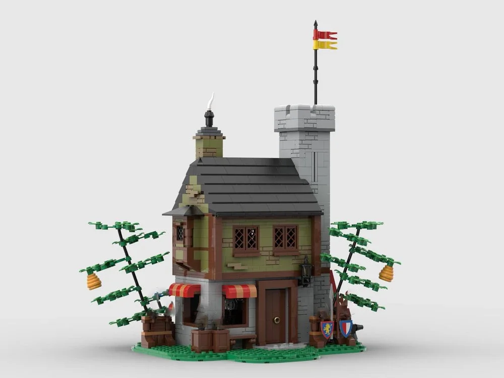 Medieval Castle Model Moc Building Bricks Armor Shop Model Technology Modular Blocks Gifts Christmas Toys DlY SetsAssembly