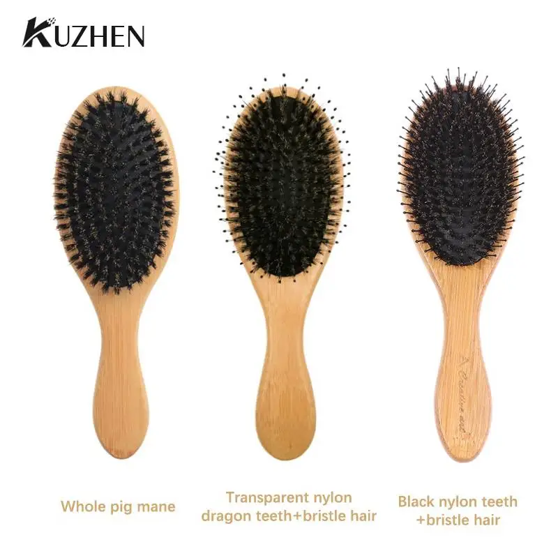 

1 шт., Антистатическая щетка для волос, с бамбуковой ручкой