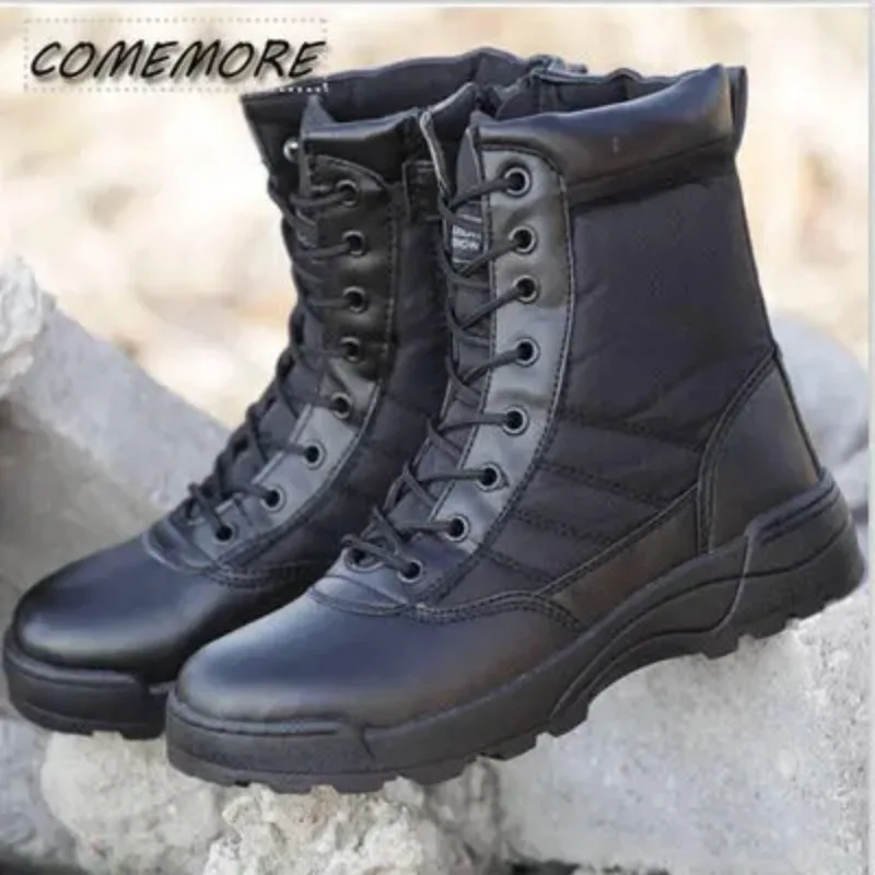 Fashion Men Boots Autumn Winter Outdoor Leather Boots Breathable Boots Plus Size 46 Walk Shoes Classic Comfort Round Head Brown