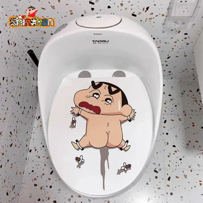 Crayon Shin Chan Sticker Cartoon Covered Scratch Decoration Sticker Scratch Scare Pee Funny Scratch Car Sticker Birthday Gift