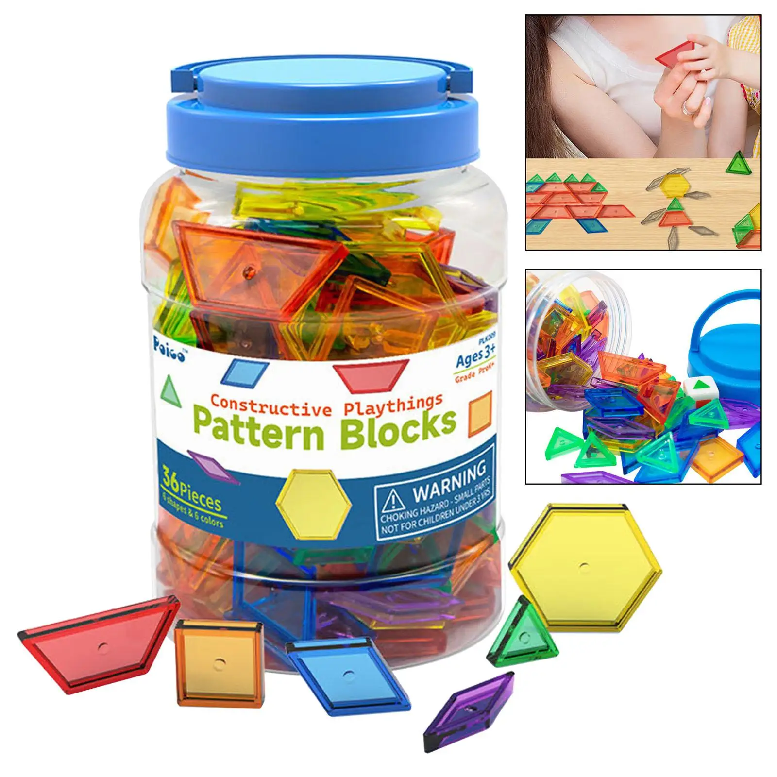 Pattern Blocks Set Mini Pattern Pieces Sorting Fine Motor Skill Toys Educational Toys for Preschool Activity Classroom Home Kids