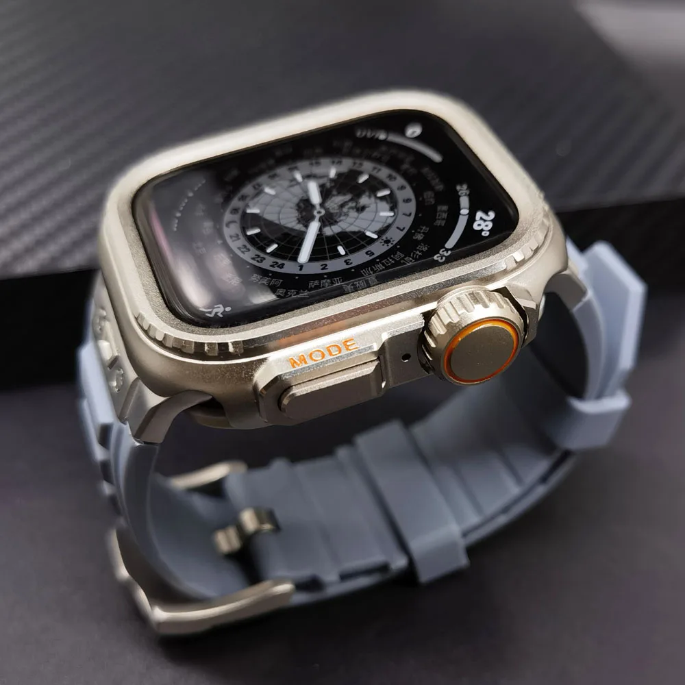 Caixa de metal para Apple Watch, mudança para Ultra 49mm, 45mm, 44mm, capa protetora para iWatch Series 9, 8, 7, 6, 5, 4, SE, capa para-choques