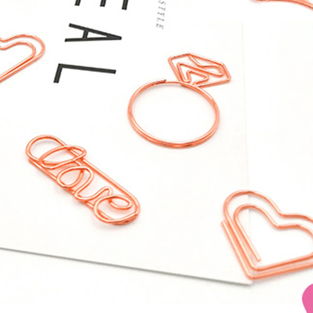 20Pcs Photo Clips Paper Clamp Rose Golden Book Mark Pins Strong Metal Note Clip for Office Home Dorm Room Decoration Use