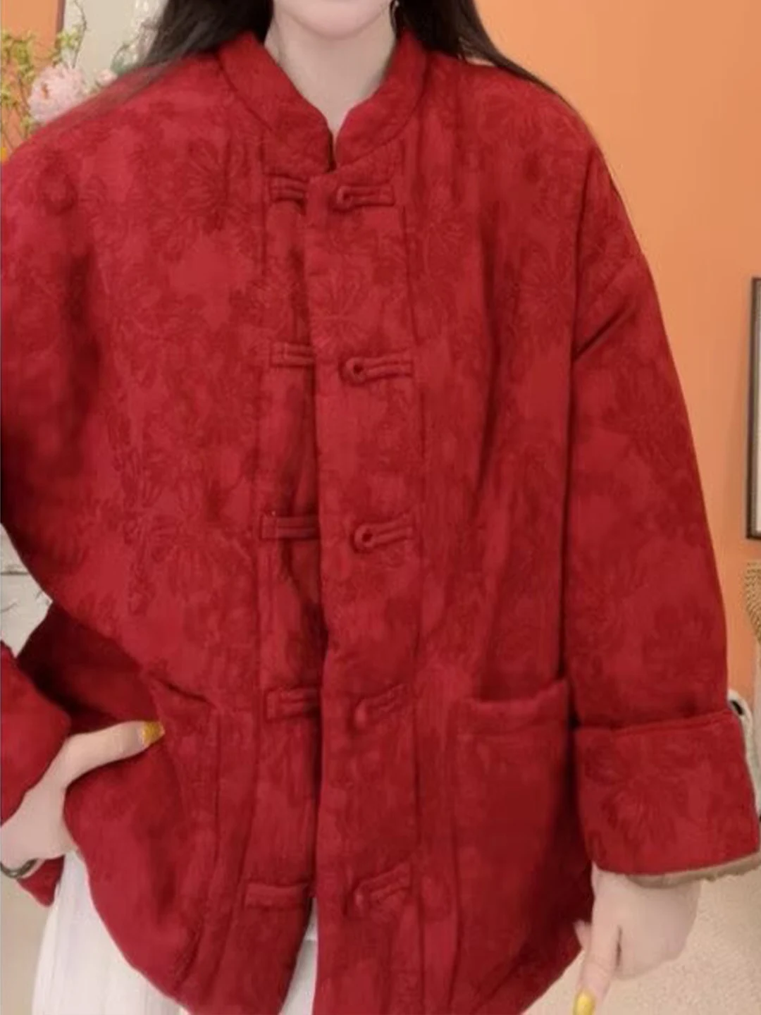 

Новое китайское женское хлопково-льняное пальто-манто, зимнее ретро-городное пальто с воротником в стиле дзен, теплая хлопковая одежда на пуговицах, маленькая одежда...