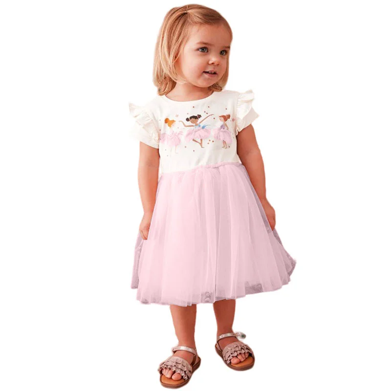 Jumping Meters Dancing Girl Summer Princess Girls Dresses Kids Vestidos Party Birthday Baby Clothing Embroidery Dress Wedding