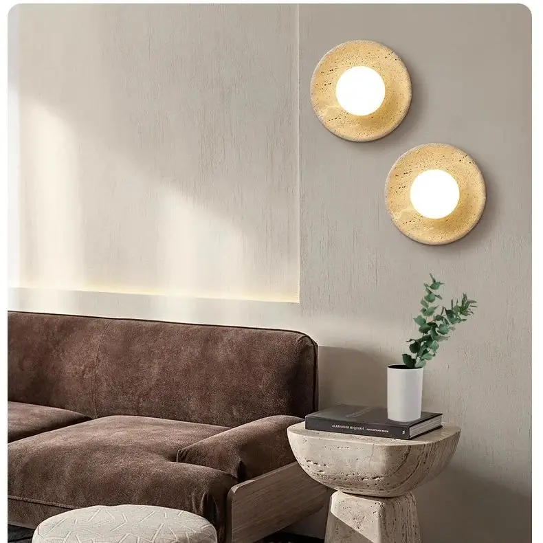 Middle ancient style living room background wall corridor staircase light  cave stone living room bedroom  wall light