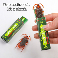 Gift Prank Gags Funny For Children Spoof Toys Chewing Gum Toy Prank Trick Toy Shocking Cockroach Pull Head Chewing Gum