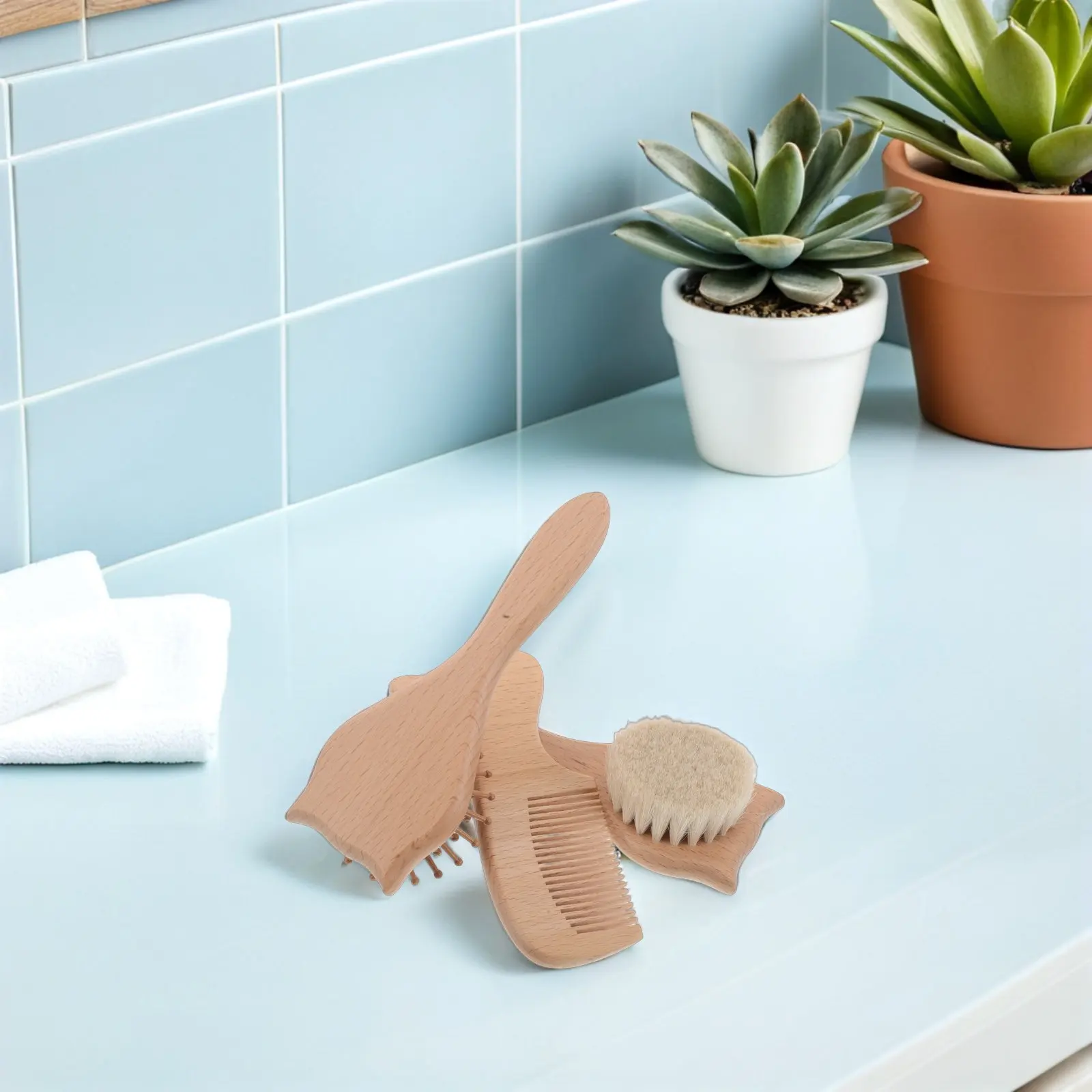 

3pcs Baby Grooming Kit Infant Hair Brush Set Newborn Soft Bristle Bath Time Essential For Toddler Girl Boy Hair Washing Detangle