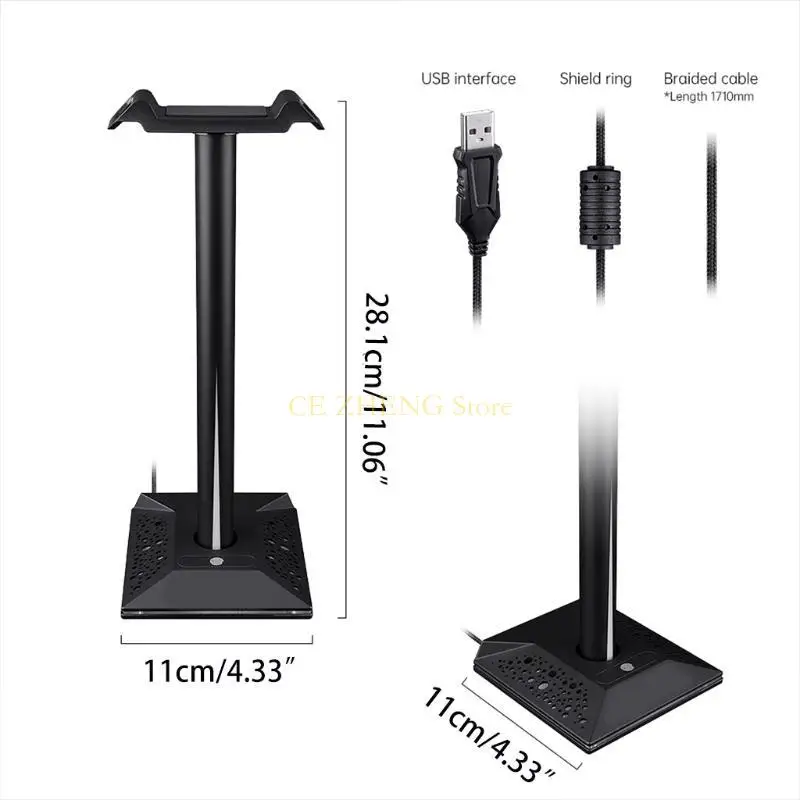 E56B RGB Premium Headset Stand Holder Head-mounted for Creative Headphone on the Desk view 6