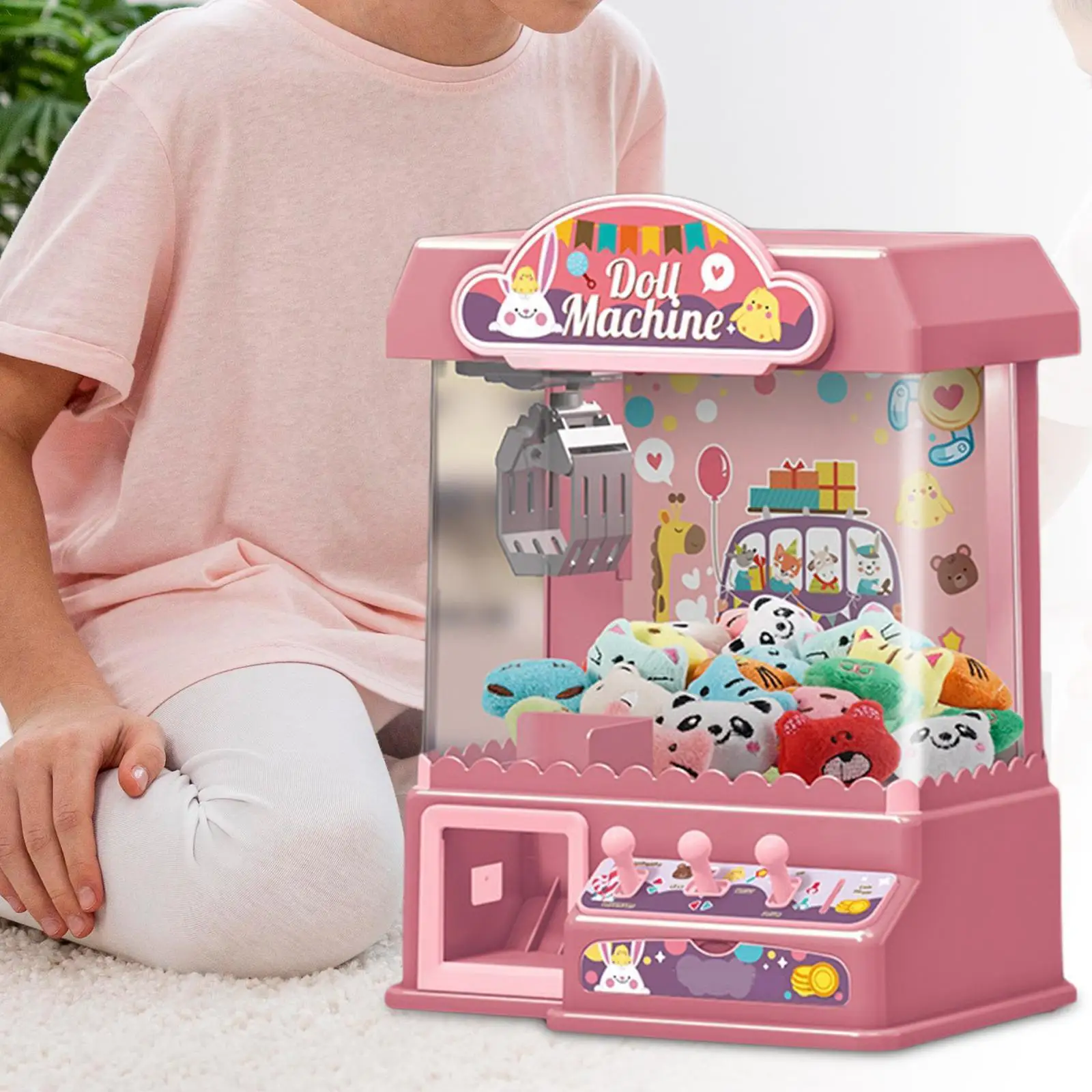Claw Machine Practical Claw Catch Toy Doll Machine for Game Red