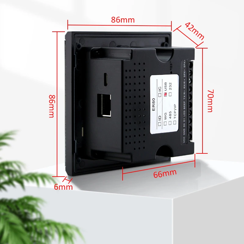 Lecteur de carte Rfid à Code QR, USB TCP/IP, RS485, 125khz, capteur Wiegand, proximité en verre trempé, détection automatique pour le contrôle