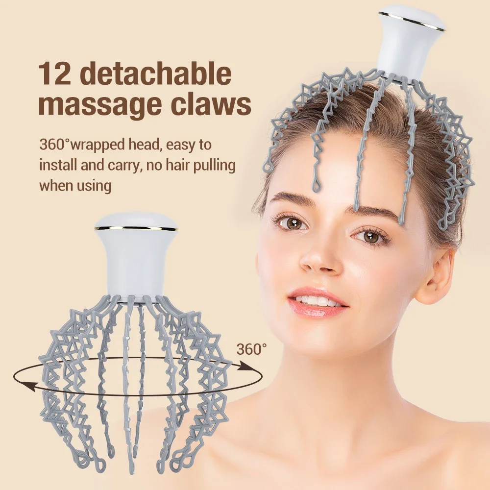 Erotic Hair Muser, USB Recchargeable scalp massage machine, fatigue reduction, blood circulation, hair massage, 12 CLO