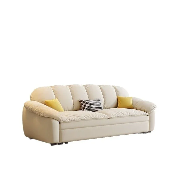 

Cloud sofa bed pullout type small apartment in the living room simple cream style multifunctional folding