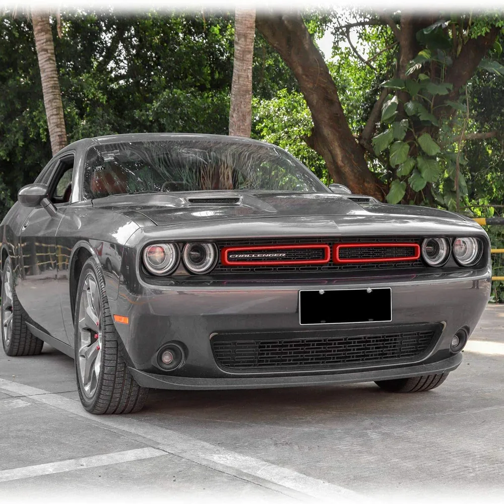 2pcs Red Front Grill Grille Inserts Cover Trim for Dodge Challenger 2015-2020 view 4
