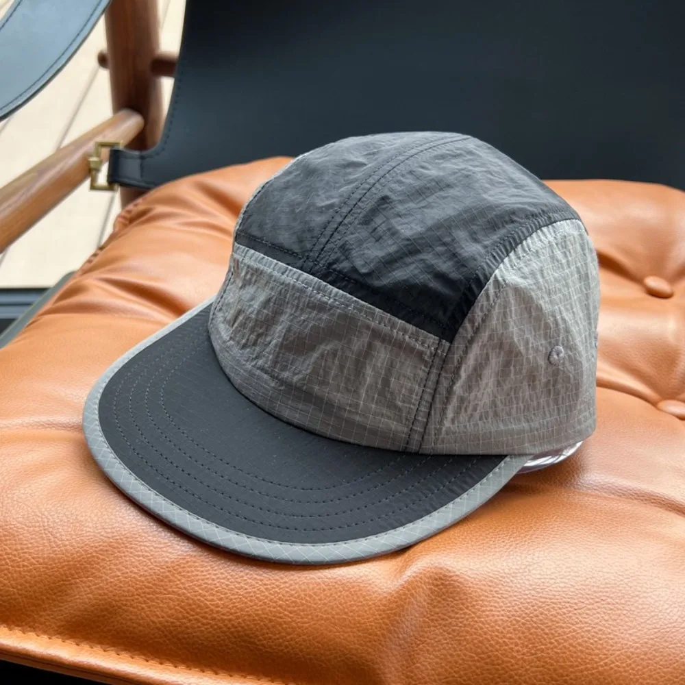 Waterproof Japanese Style Splicing Baseball Cap Quick-drying Adjustable Snapback Hats Thin 5-Panel Sun Visor Cap Unisex