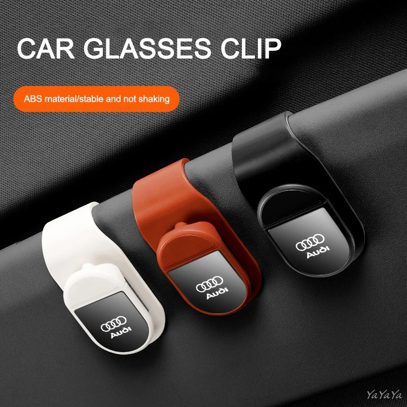 

Car Glasses Clip ABS Material Universal Sunglasses Holder Eyeglasses Storage Clip For Audi A3 A4 A5 A6 A7 Q3 S5 S6 Sline Sticker