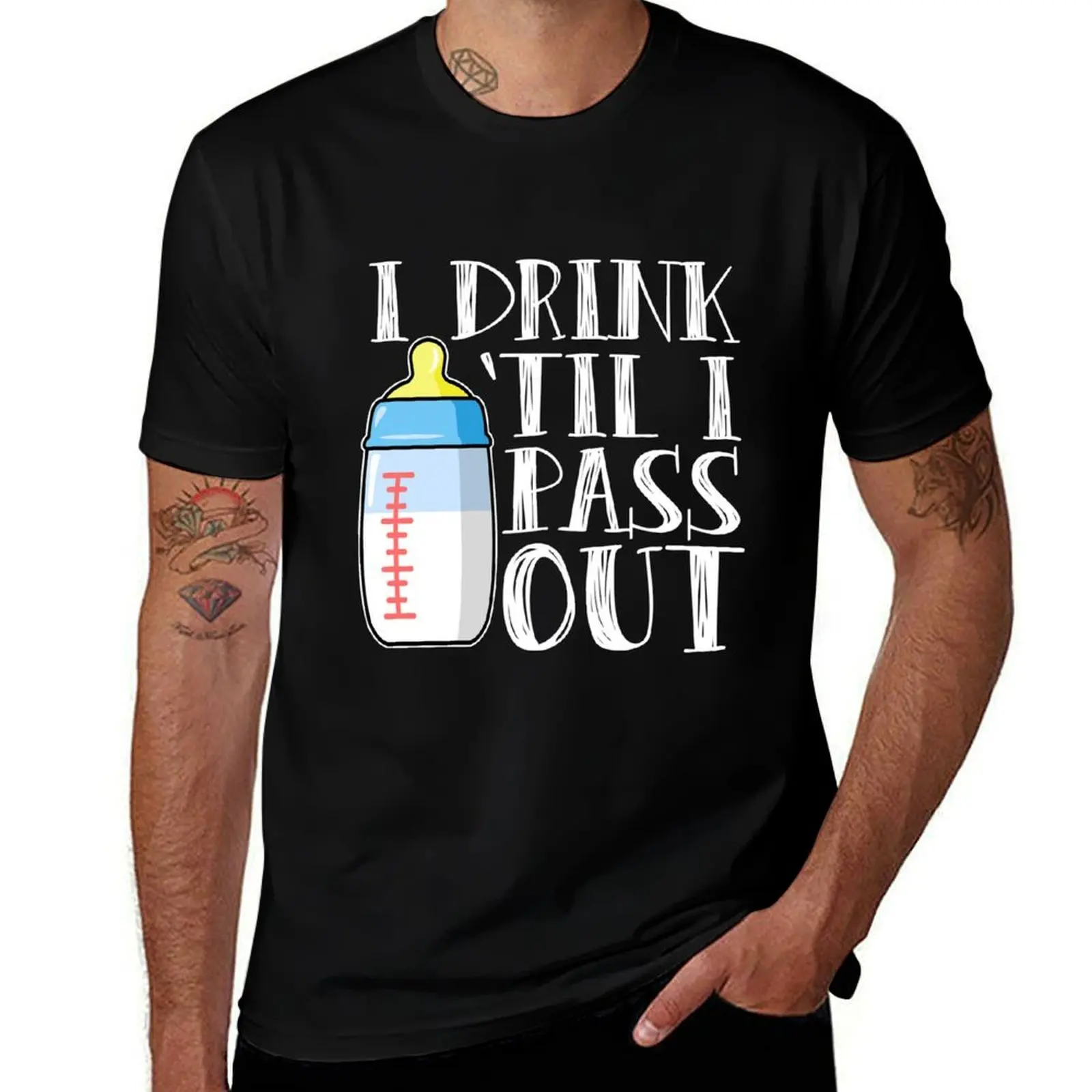 I Drink Til I Pass Out T-Shirt Light Athletic Short Sleeve Tee Shirt