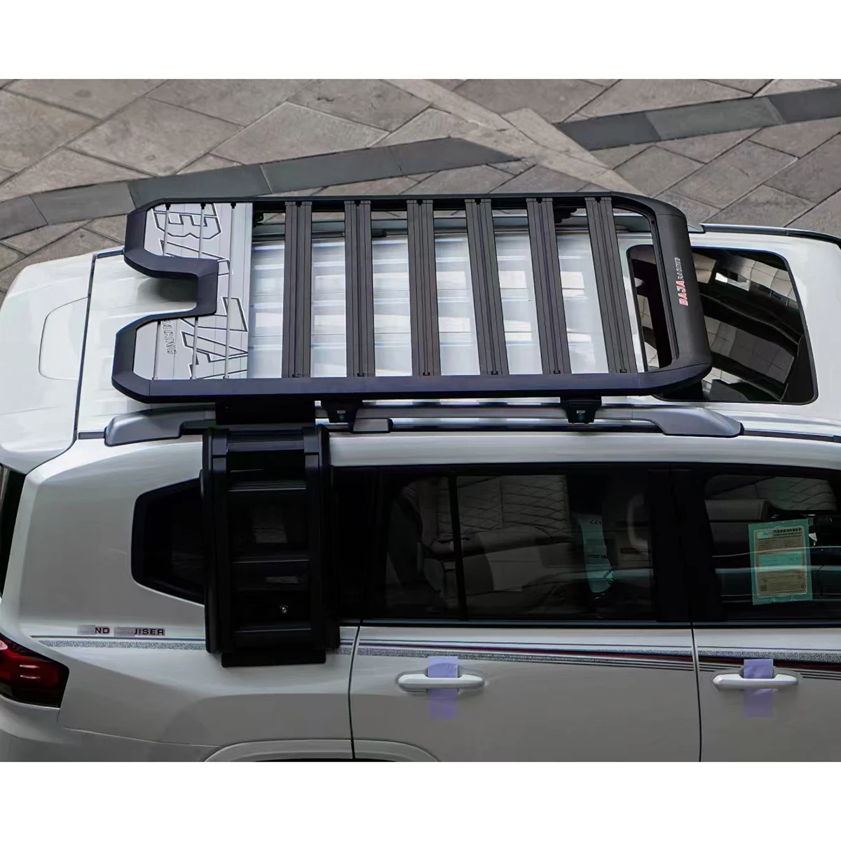 

STLF New FOLDING LADDER for Land Cruiser Lc300 2022-2025 New Design 4x4 Off Road Aluminum Foldable Roof Side Ladder