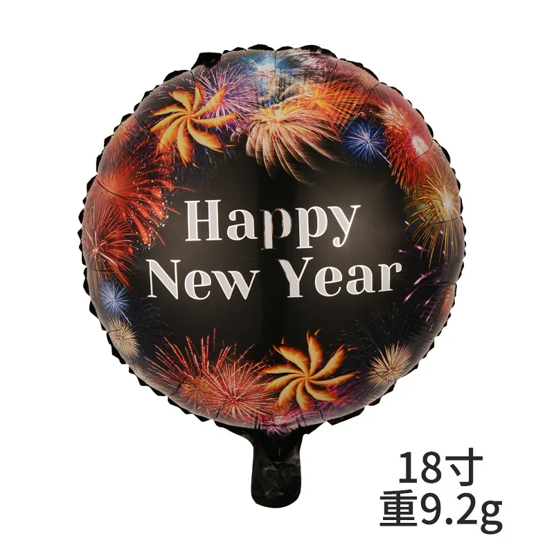 2024 Happy New Year Round Aluminum Film Balloons Wine Bottle Photo Frame Balloon Party Decoration Arrangement Ballons Baloon