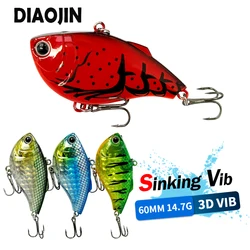 60mm 14.7g Sinking Vib Fishing Lures Rattle Vibration Artificial Baits Noisy Pesca Wobblers Pike Bass Trolling Fishing Supplies