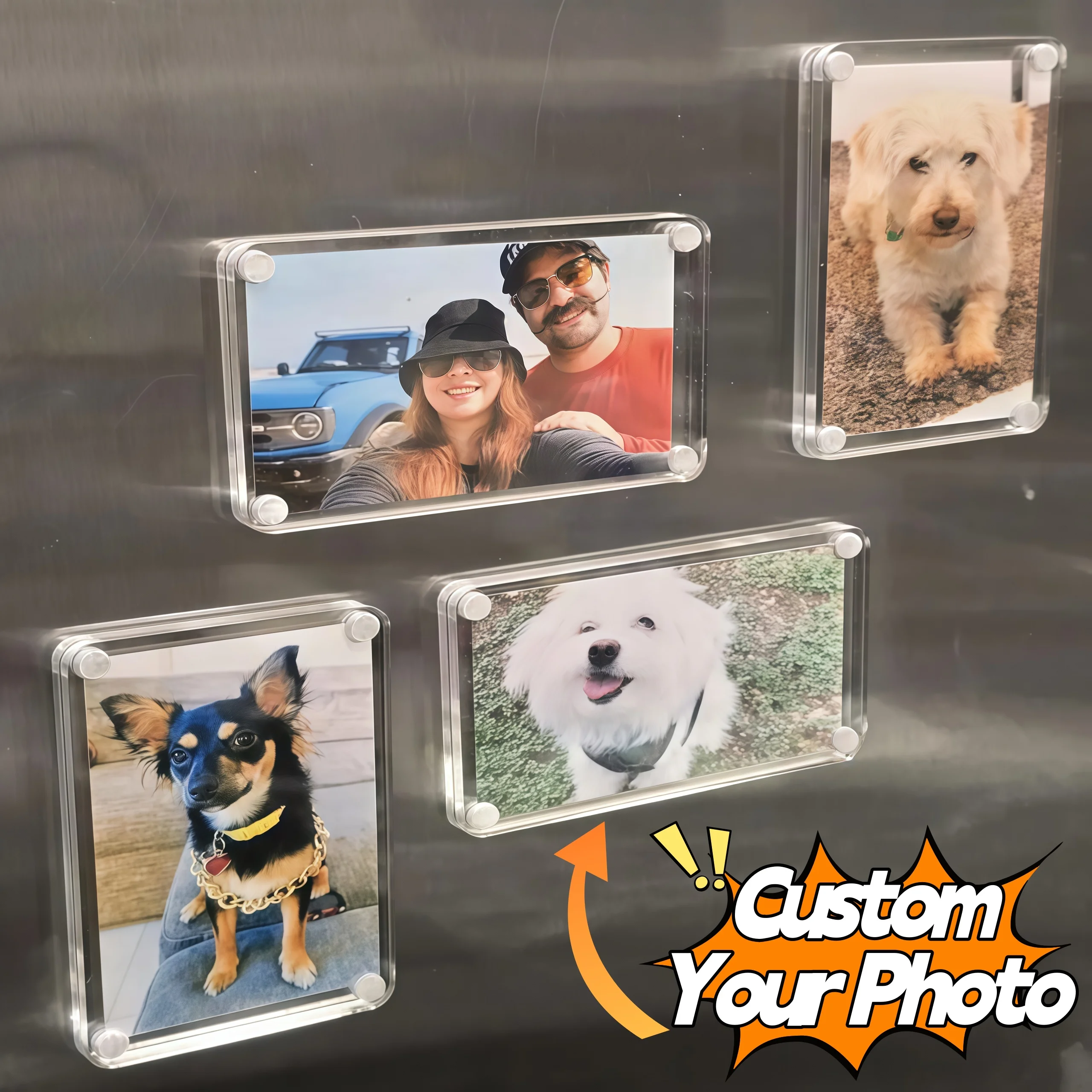 Custom Photo Magnet, Personalized Acrylic Photo Magnet, Picture Fridge Magnet, Family Photo Gift, Wedding Photo Magnet - view 5