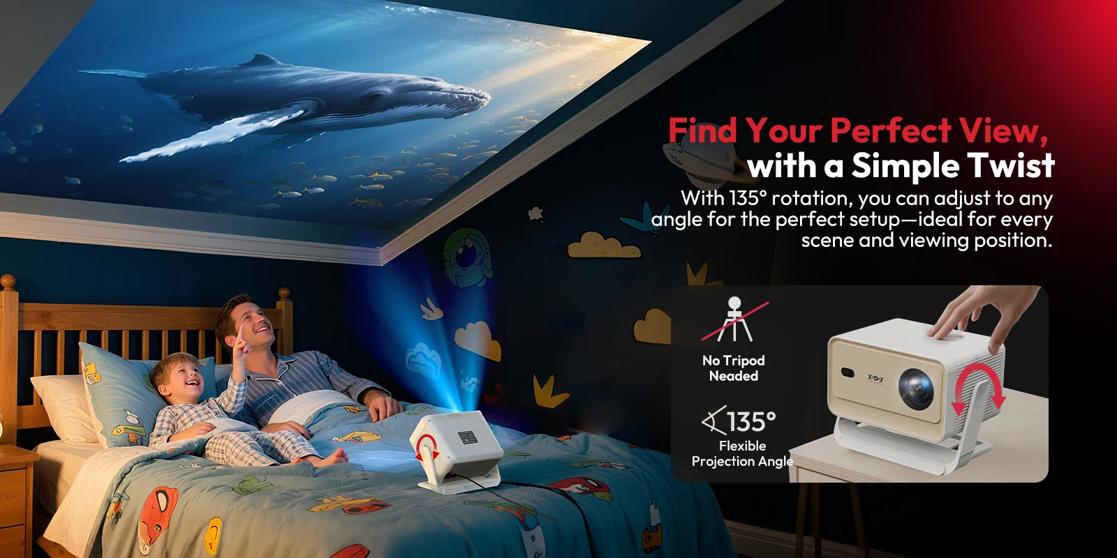 XGODY Native 1080P Smart-Projektor mit Netflix/YouTube/Primevideo, 700 ANSI, Autofokus & Keystone Heimkino-Projektor N6 Pro – Detail 8