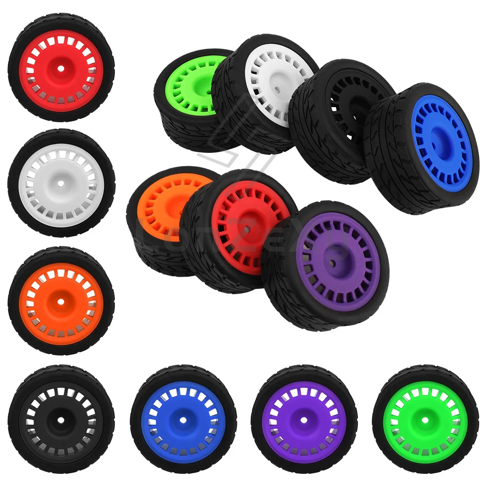 4 Stück 1/10 RC On-Road Auto-Räder Kunststofffelgen Gummireifen 12mm Sechskantnabe 65,9mm 37,2g Upgrade-Ersatzteile DIY RC-Modellteile