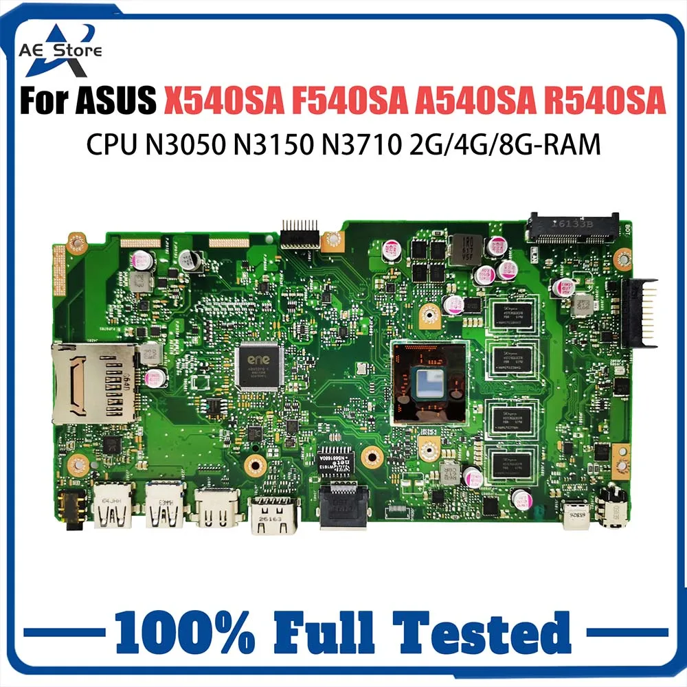 Carte mère X540SA pour ordinateur portable ASUS PLACA, X540SAA, X540S, F540S, X540, REV 2.1, N3050, Nino 00, Nino 10, CPU, 2 Go, 4 Go, 8 Go, carte mère d'ordinateur portable, 100% OK