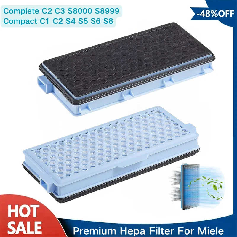 Premium Hepa Filters For Miele Sf-Aa 50 Sf-Ha 50 Active Airclean C1 C2 C3 S4 S5 S6 S8 S6000 S8000 S8999 Vacuum Cleaner Parts